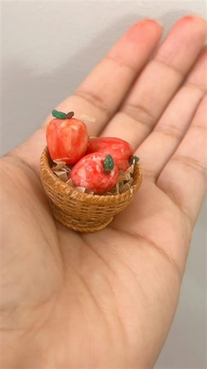 DIY Clay Apple 🍎 | Satisfying Polymer Clay Art Tutorial #Shorts Mini Clay Apple Tutorial #viral #🍎