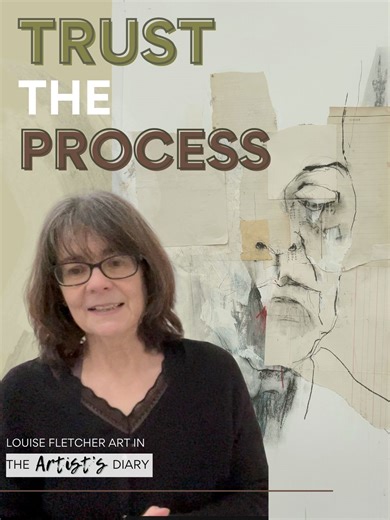 Louise Fletcher on Instagram: "This week, I'm playing, exploring and testing ideas around self-portraits. I have no idea where I'm headed - just a few ideas I know I want to test out. 2026 is my year of experimentation, which means I am allowed to try anything, do anything, and make anything. So my current work combines collage, drawing, paintings and a variety of media. Watch as I work my way through two very different studies. I've also included a quick dog walk and some renovation updates bec