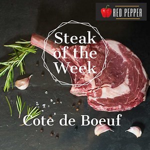 STEAK OF THE WEEK Cote de Beouf €55 A classic sharing steak Grilled to your liking. Served with sides and a choice of sauces Call 24333484 to book your seat at the table #cotedeboeuf #beef #steak #bbq #food #paris #boeuf #foodporn #meat #viande #instafood #redpepper #butcher #ribeye #restaurant #foodstagram #larnacacyprus #grill #france #foodie #dryagedbeef #meatlover #cuisine #entrecote #boucher #foodlover #dryaged #cyprus #beeflover #bhfyp | Red Pepper Restaurant | Facebook