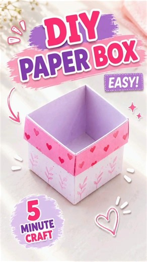 Make This Adorable Paper Box in Just 5 Minutes!/Easy Paper Box Tutorial Perfect Mini Gift Box#shorts