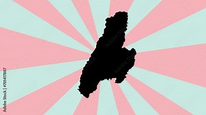 Animation of Cuba country map icon with rotating background