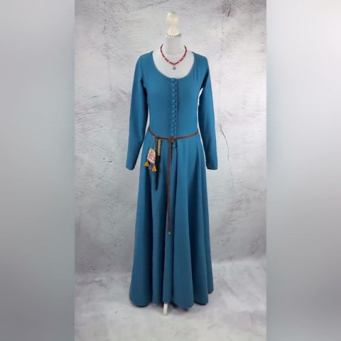 14th Century Wool Cotehardie Dress | Hand Sewn Medieval Costume, Blue - Etsy