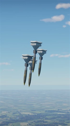 Mk 82 Snakeye Bombs Deploying High Drag Fins