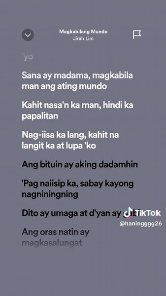 Magkabilang Mundo 🎶 - Jireh Lim #fyp #lyrics #spotify #fullsong