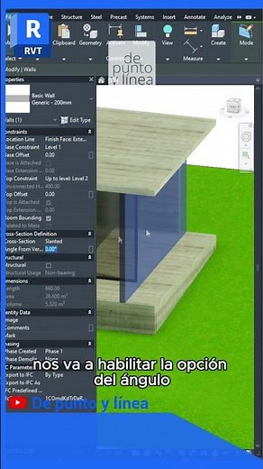 Como modelar un muro inclinado en #Revit