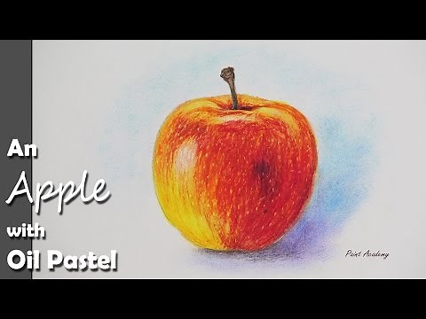 How to Paint An Apple with Oil Pastel color | step by step