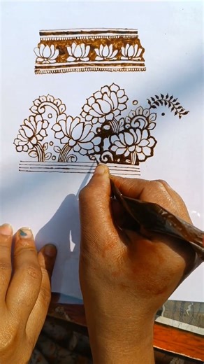 “Lotus Border Mehendi Designs 🌸 | #Shorts #lotusflowermehndi