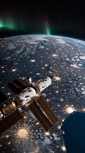Massive ISS flying over Earth at night. | Space Voyager