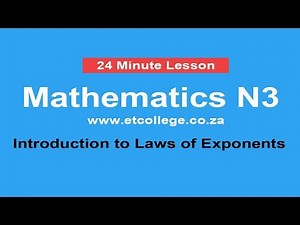 Mathematics N3 Introduction to Laws of exponents