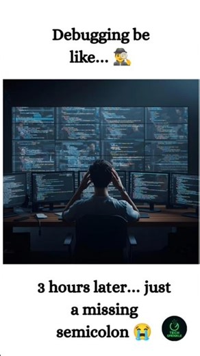 😵 Debugging Be Like… Missing Semicolon 😂💻 #CodingLife #techshorts