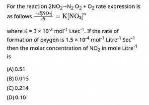 For the reaction 2 \mathrm { NO } _ { 2 } \rightarrow \mathrm {... | Filo