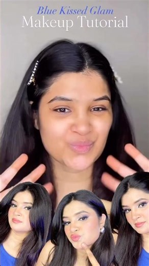 Blue glam makeup tutorial ✨ #makeuptutorial #blueeyemakeuplook #makeuplook #viral #transition #wow