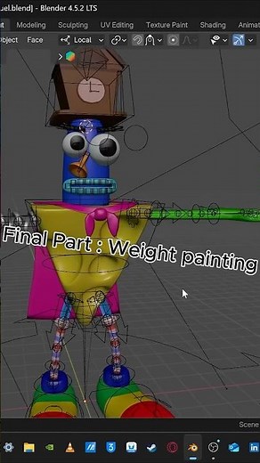 Character Creation Tutorial Part 7 (The final Part) - Weight painting #blender #3dart #fanart