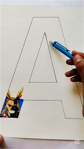 Drawing anime character latter 'A' part 2✨
