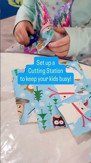 Have extra wrapping paper? Turn it into a cutting station