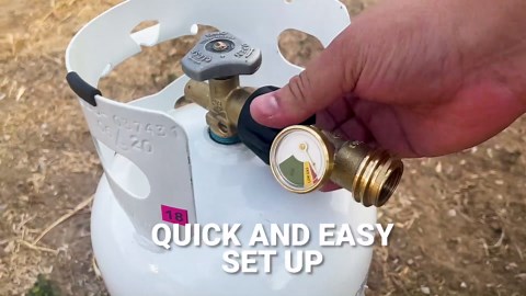 Flame King Propane Tank Gauge Level Indicator, Gas Pressure Meter, Color Coded & Glows in The Dark, Universal for All Cylinders, Solid Brass (2-Pack)