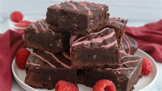 Valentine's Day raspberry brownies recipe