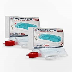 Emergency Water Storage Kit - Made in USA -100 Gallon Bathtub Bladder for Hurricane & Disaster Preparedness - Food Grade Materials - BPA Free Water Reservoir - Family Survival Supply (2pak)