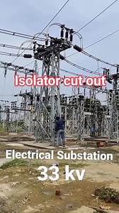 #fblifestyle 33kV Isolator Cut Out Process | Safe Switching Operation.. Here you can see the isolator cut out procedure during maintenance work. The isolator is operated safely after confirming breaker open and proper line clearance. Always follow standard safety steps before operating isolators in high-voltage substations. #ElectricalEngineer #IsolatorOperation #SubstationWork #66kV #HighVoltage #ElectricalSafety #SwitchingOperation #LineClear #PowerSystem #ElectricalMaintenance #EngineeringLif
