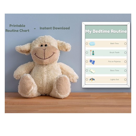 Morning & Bedtime Routine Chart for Kids | Toddler Sleep Visual Schedule Printable | Preschool Routine PDF 8.5x11 - Etsy