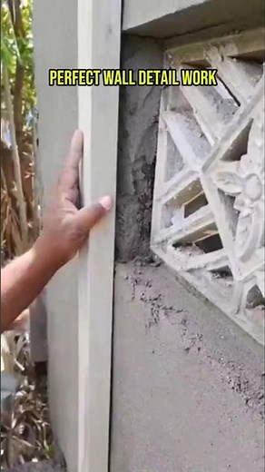 Satisfying Cement Plaster Finishing Using a Masonry Pointing Trowel | Perfect Wall Detail Work