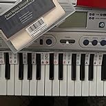 Removable Piano Sticker Easy Install Notes Guide for 88 Keys with Dust Cover and Box-Monochrome