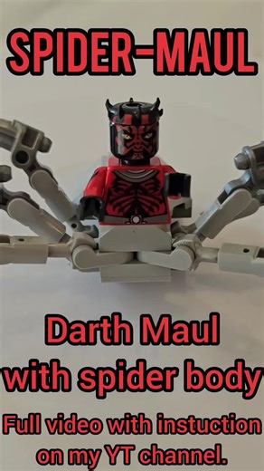 Darth Maul with spider body. MOC custom Lego Star Wars minifigure. Light gray version. #radiusz #legostarwarsminifigures #starwars #darthalmostlord