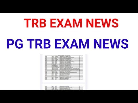 TRB EXAM NEWS/PG TRB Vacancy/PG TRB/TRB