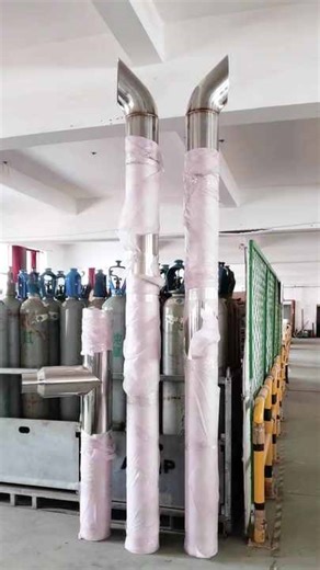 8 Inch Semi Truck Stainless Steel Polished 45 Degree Turnout Exhaust Stack Kits With T-Pipe for Peterbilt