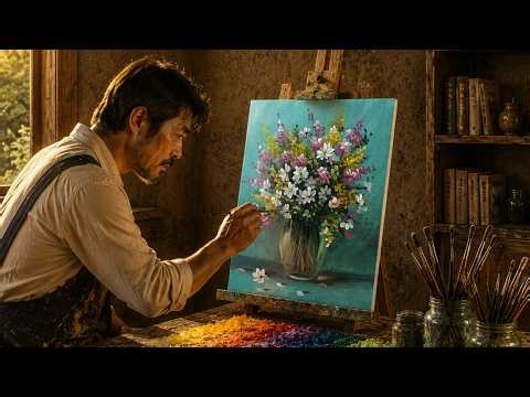 Full Video: Easy Spring Flowers Acrylic Painting