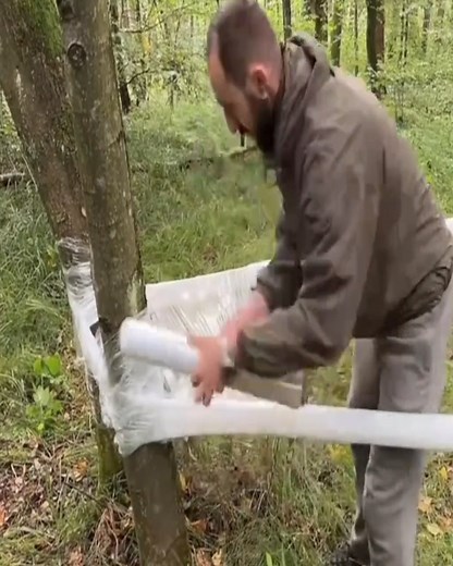 57K views · 96 reactions | Camping overnight in the wilderness using plastic wrap to build a shelter. | Aron Schroeder | Facebook