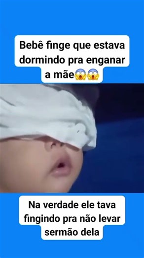Baby pretends to be asleep to fool his mother and avoid getting a lecture from her.