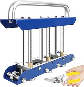 Three-Station Roller Bender, 0-90° Bending Angle Rolling Machine, with Scissors, Making 5/8" to 4" (16 to 102 mm) Bends, Fit for 29 to 22-Gauge Steel (Blue)