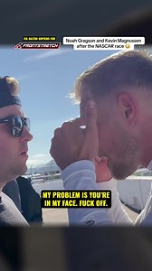 “Fuck off.” Kevin Magnussen and Noah Gragson got into it after the NASCAR race in San Diego. 🍿 Via Dalton Hopkins for @Frontstretch. #nascar #kevinmagnussen #f1 #wec #imsa