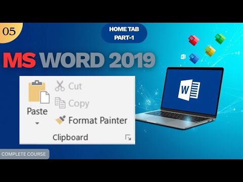 MSWORD-05 MS Word 2019 Clipboard Group Explained | Cut, Copy, Paste Format Painter | Home Tab Part-1