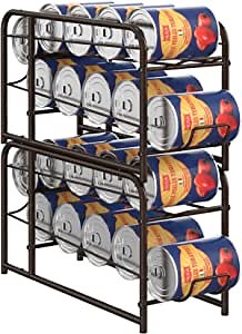2 Pack Can Organizer for Pantry Stackable Can Dispenser for Canned food Can Storage Organizer Holder for Kitchen Pantry Refrigerator Cabinet Countertop, Brown