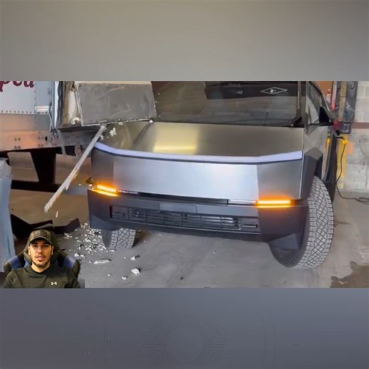 Cybertruck damaged from a semi that missed his loading dock by 6 feet. #americantruckdrivers #Cybertruck #tesla #teslatruck #teslamodels #truck #truckdriver #truckdriverlife #18wheeler #car #truckstop #trucking #trucks #moment | American Truck Drivers