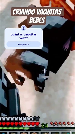 criando vaquitas en minecraft