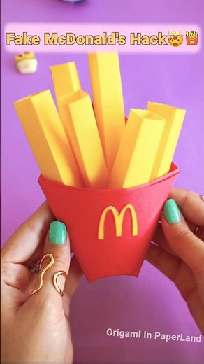 I Ate PAPER McDonald's Fries?! |ASMR Paper Craft | Food origami #diy #asmr