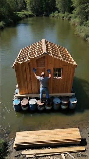I Built a Floating House on Water From Scratch 🌊😳