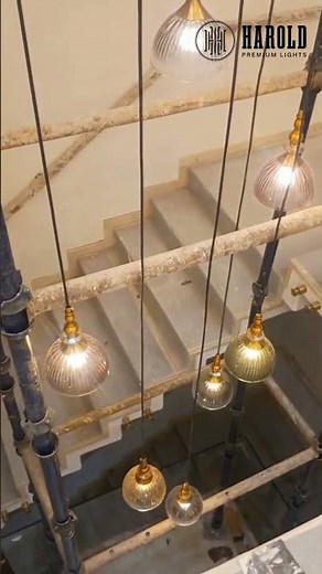 Stunning Custom Pendant Chandelier Installed in Client’s Staircase | Bespoke Lighting Design