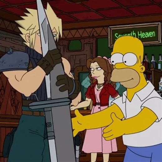 Final Fantasy VII Cross Over with The Simpsons #Funny