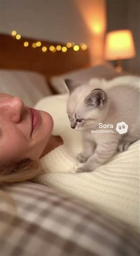 Tiny Kitten Kneads Its Human to Sleep 😭💗