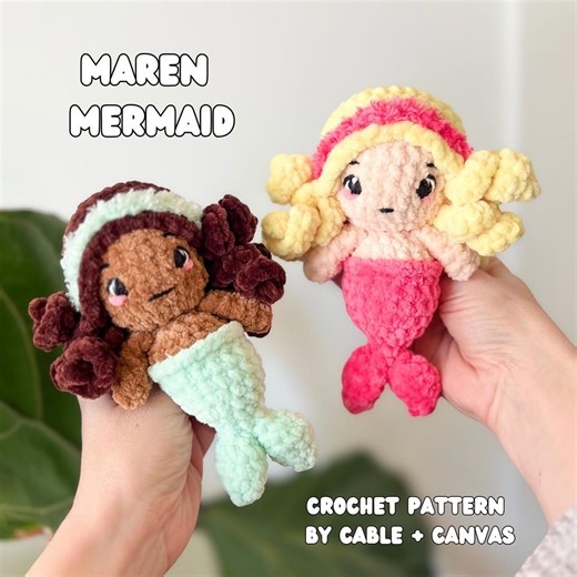 Maren the Mermaid Crochet Pattern: Amigurumi Pocket Mermaid (PDF Download) - Etsy