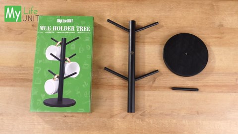 MyLifeUNIT Mug Holder Tree, Coffee Cup Holder with 6 Hooks (Black) | MyLifeUNIT, Mug Holder Tree, Coffee Cup Holder, 6 Hooks, Black