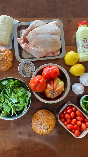 Matt & Tess on Instagram: "The Caprese Chicken Burger 🍅🔆 A roasted garlic mayo, crispy fried chicken, mozz, chilli oil, roasted cherry tomatoes, balsamic glaze and a hefty dose of basil pesto makes for a damn tasty burger :) #foodstagram #caprese #capresesandwich #burger"