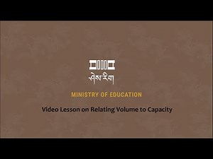 Class VI: Relating Volume to Capacity