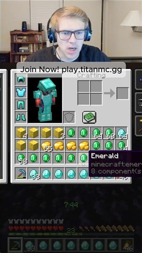 Inventory management is key #shorts #minecraft #minecraftserver #gamingsetup #gamingmemes