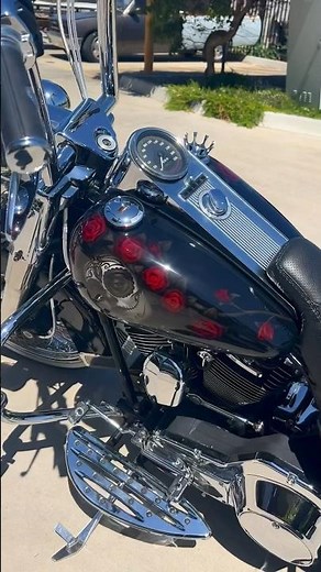 Harley Evo Road King with fishtail exhaust