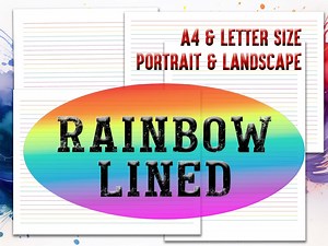 Rainbow Lined Stationery Paper, Multicolor Ruled Stationery Journal Paper, Printable Colored Sheets, A4, Letter Size Writing Paper, Digital - Etsy